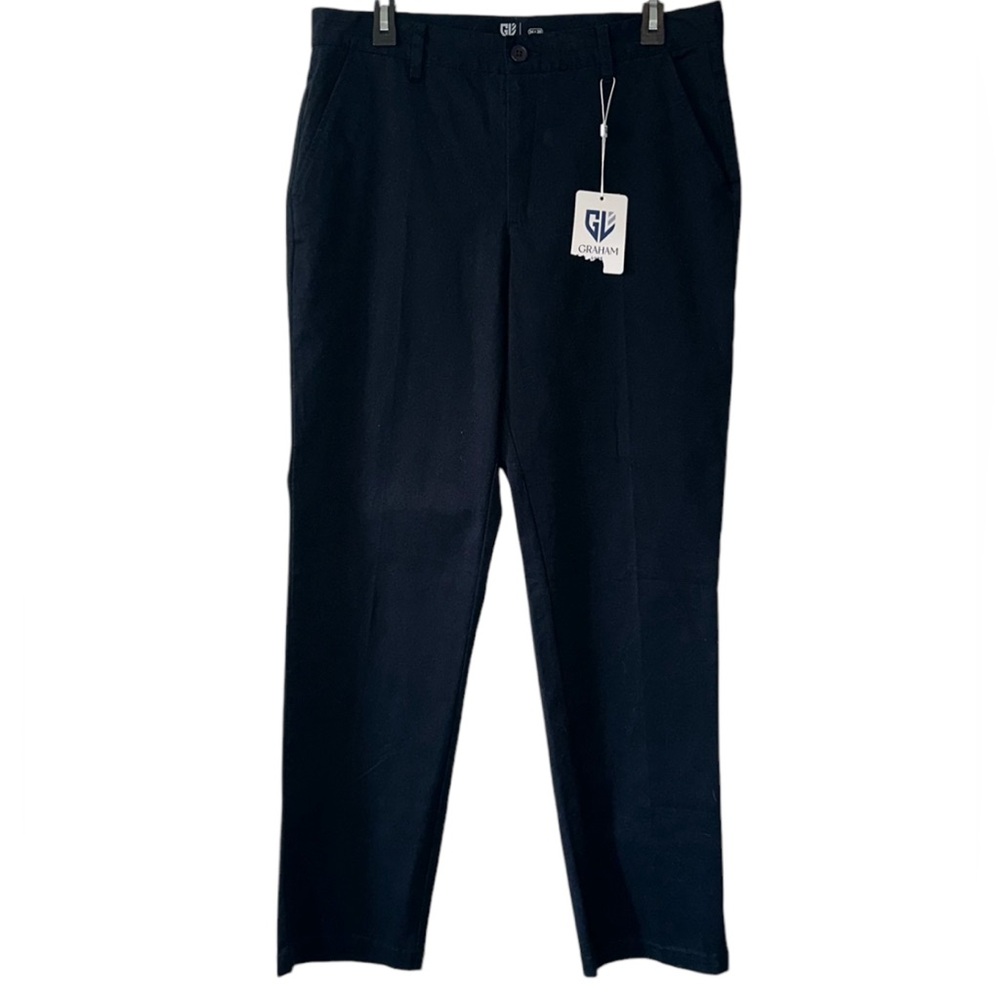 Graham Luxe Men’s Richmond GL5013M Jet Black Cotton Golf Pants- Size 34X30